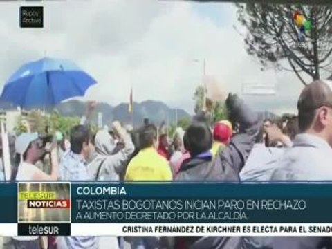 Colombia: En Bogotá los taxistas entraron en paro