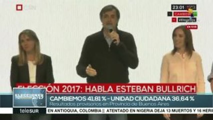 Habla candidato argentino Esteban Bullrich a sus simpatizantes