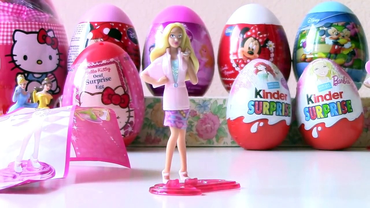 Kinder Surprise Eggs- Disney Princess, Barbie, Mickey Mouse Clubhouse, Hello Kitty-Egg Surprise