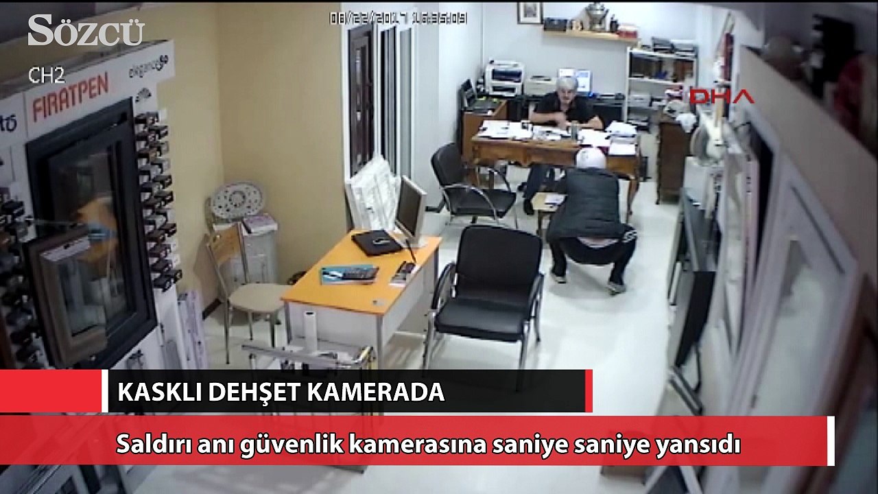 Kasklı dehşet kamerada
