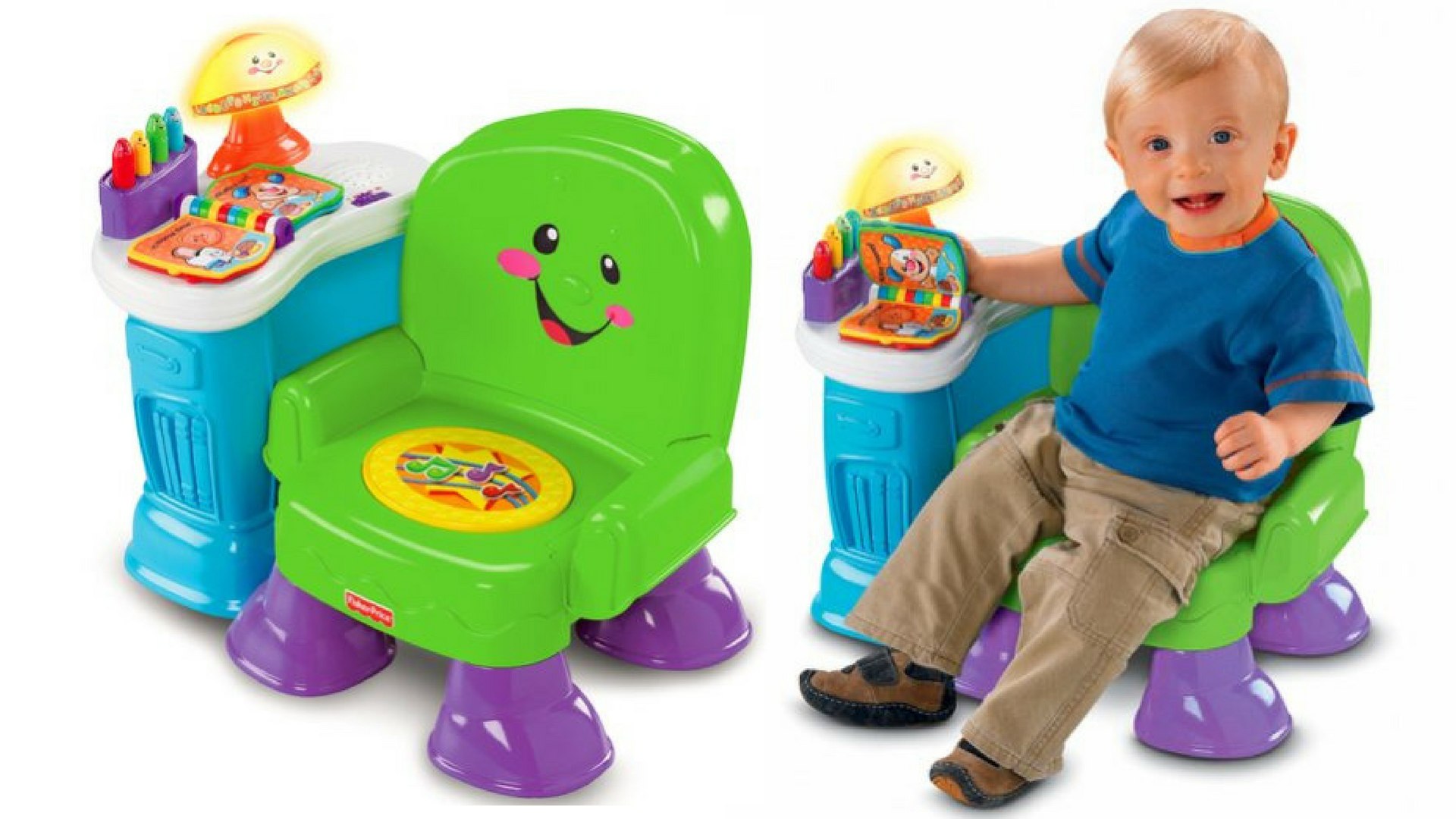 Fisher-Price Laugh /& Learn Musical Learning Chair Green