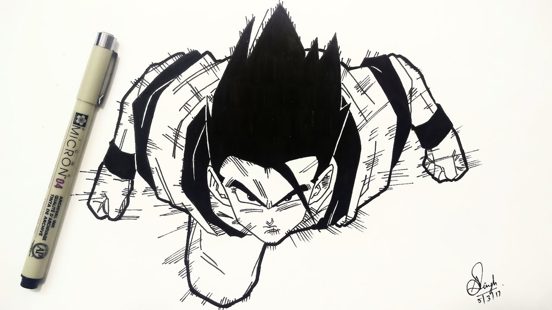 SPEED DRAWING GOHAN SSJ5 - FROM DRAGON BALL AF 