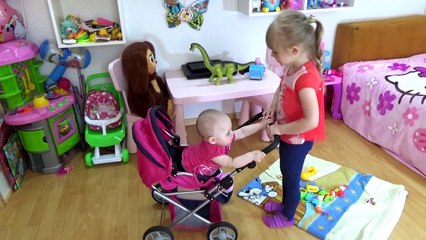 Малыш плачет Маргарита украла коляску Динозавр напугал детей Слезы Крики Bad baby Видео для детей