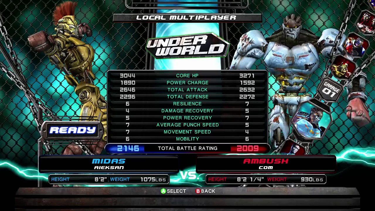 Real Steel MIDAS VS ATOM & AMBUSH & Noisy Boy & METRO ROBOTS BOXING (Живая сталь) XBOX | PS3