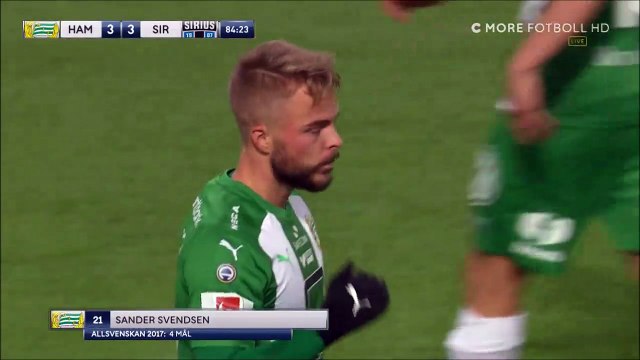 3-3 Sander Svendsen Goal Sweden Allsvenskan - 23.10.2017 Hammarby IF 3-3 Sirius IK