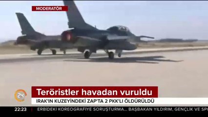 Teröristler havadan vuruldu