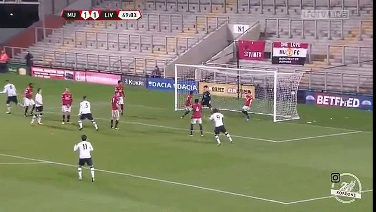 Marko Grujic Goal -  Man United u23s 1-2 Liverpool u23s