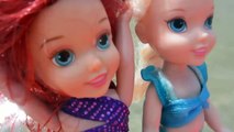 Ariel Plays at Beach ! Elsa and Anna Toddlers Trip Vacation Swim Sand Monsters Frozen Toys In Action
