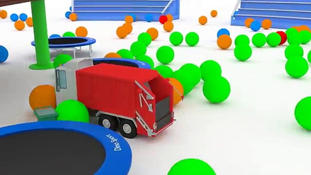Balls and Trampolines: learn vehicules with Dino the Dinosaur | Educational cartoon for children
