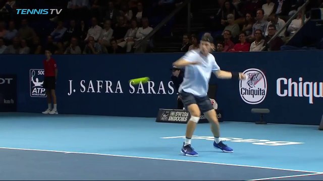 Denis Shapovalov scintillating shots in win vs Yuichi Sugita - Basel 2017 (1)