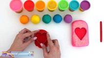 Play Doh Frozen! Make Rainbow Heart Glitter Ice Cream with Play Dough Clay * RainbowLearning