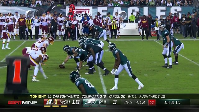 Carson Wentz jukes out Ryan Kerrigan, then gets sacked by him