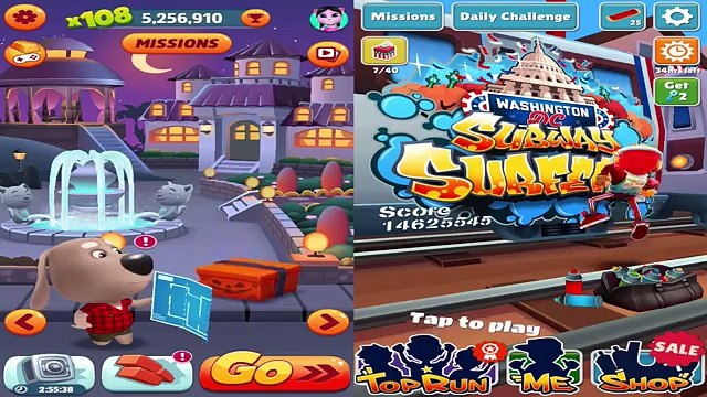 Talking Tom Gold Run Ben VS Subway Surfers Washington, D.C Compilation