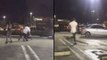 Dude Steals And Uses WWE Moves On A Woman In A Street Fight