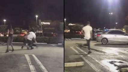 Dude Steals And Uses WWE Moves On A Woman In A Street Fight