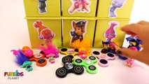 Learn Colors for Kids: Paw Patrol Skye and Poppy & Maxi Trolls Fidget Spinners Rainbow Color Magic