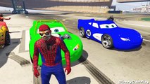 Spiderman Lightning McQueen Cars Cartoon Green Race Ramp for Kids and Songs Children Nursery Rhymes