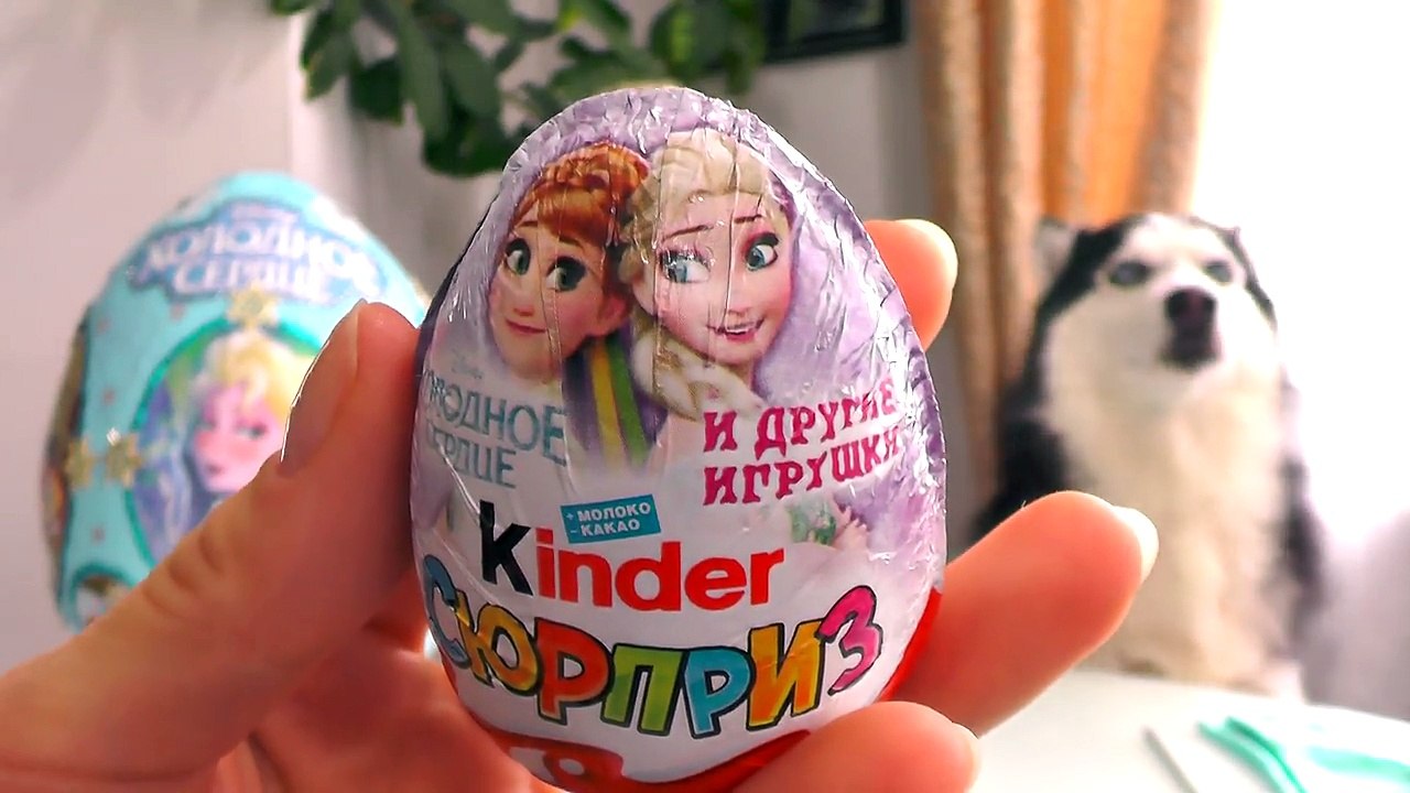 FROZEN Elsa Холодное сердце ЭЛЬЗА Surprise frozen eggs Elsa and Anna gigant egg собака превращение