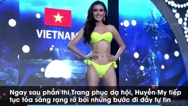 Huyền My gặp sự cố khó nói trong khi đang trình diễn trang phục bikini