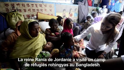 La reine Rania de Jordanie visite un camp de réfugiés Rohingyas