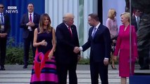 Poland's First Lady With A Funny Handshake vs Donald Trump!