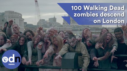 100 Walking Dead zombies descend on London’s Southbank