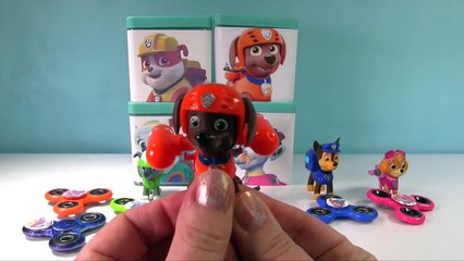 下载视频: Paw Patrol FIDGET SPINNERS Save Pups from Boxes Children Learn Colors Fizzy Fun Toys