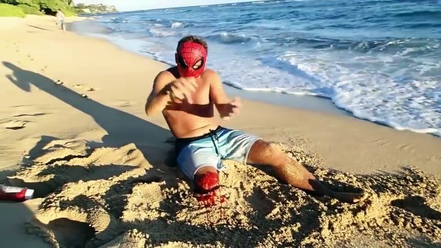 Angry Baby vs Spiderman & Frozen Elsa SHARK ATTACK PRANK! w/ Maleficent Car Anna! Superhero Fun IRL