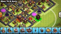 Clash Of Clans - Town Hall 10 Farming / Hybrid Base   Defence Replay September 2016