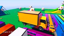 TRUCK on Long Bus in Spiderman Cars Cartoon for kids and Color Superheroes for babies!