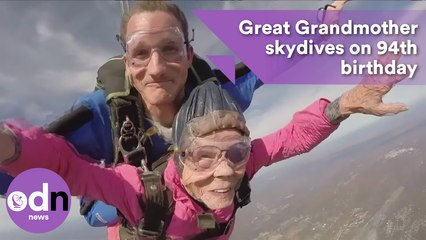 94yo great grandmother jumps out of plane for bucket list