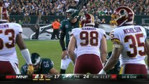 Nelson Agholor gets UP to catch TD between two Redskins defenders