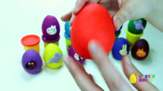 PEPPA PIG Play-Doh Surprise Eggs Opening and Counting