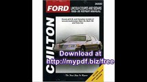 Lincoln Coupes and Sedans, 1988-00 (Haynes Repair Manuals)