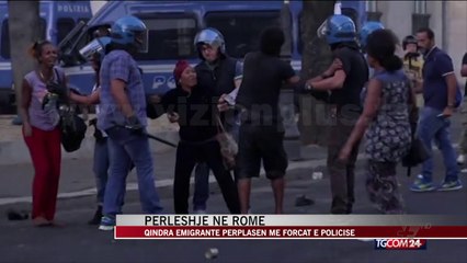 Romë, qindra emigrantë përplasen me forcat e policisë - News, Lajme - Vizion Plus