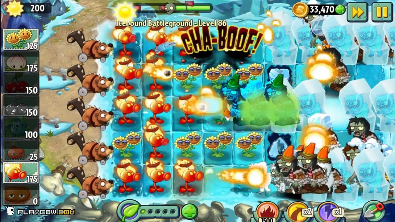 Plants vs Zombies 2: Highest Level 86 Icebound Battleground Frostbite Cave Part 2!
