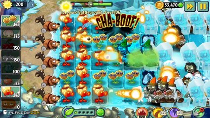 Plants vs Zombies 2: Highest Level 86 Icebound Battleground Frostbite Cave Part 2!