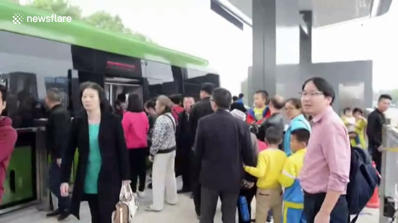 China trials world's 'first unmanned smart electric bus'