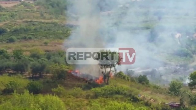 Report TV - Zjarr në kodrat e Ardenicës, rrezikohen antenat e TV