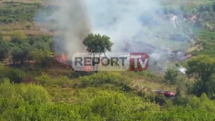 Report TV - Zjarr në kodrat e Ardenicës,  rrezikohen antenat e TV