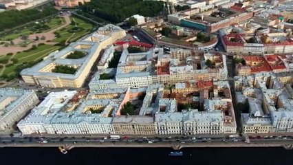 Flight over St. Petersburg.
