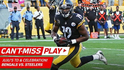 Un joueur de foot US célèbre son touchdown en jouant à cache-cache