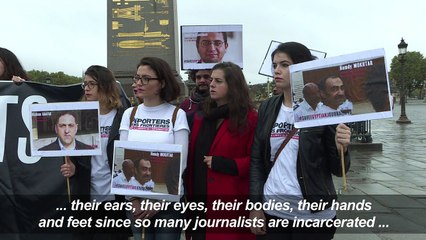 Скачать видео: Reporters Without Borders denounce Egypt's Sisi visit to Paris