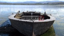 Report TV - Thatësira nxjerr anijen shekullore në liqenin e Shkodrës