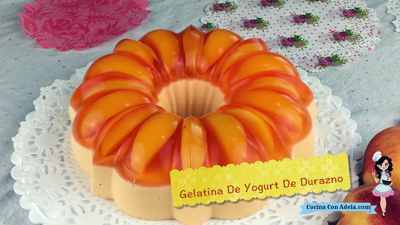 Gelatina de yogurt de durazno