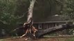 Tree Falls on North Carolina Home During Storm