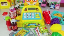 Pororo mart cash register and baby doll Refrigerator toys play 콩순이 뽀로로 123 카드 마트놀이 계산대 아기인형 냉장고 장난감