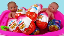 Baby Doll Kinder Surprise Bath Time Learn Colors Play Doh Modelling Clay Milk Bottle Nursery Rhymes