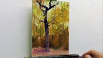 Paint Trees - Learn to Paint Fall Colors and Leaves - Fast Motion - by Master Artist Bill Inman