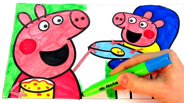 Peppa Pig Baby Alexander Kids Fun Art Activities Coloring Book Pages with Colored Markers 2